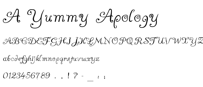 A Yummy Apology font